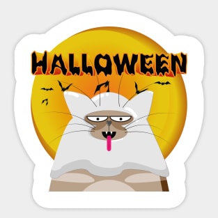 Halloween browncat Sticker